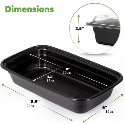 20 Pack Stackable Meal Prep Containers